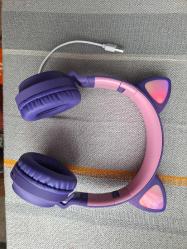 Kedi Kulaklı Kablosuz Kulaklık - Mikrofonlu - Hafıza kartı ve aux girişi - Bluetooth