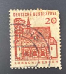 Almanya Pulu - Germany Stamp - Postadan Geçmiş Pul Filateli - DAMGALI - Eski Lorsch Manastırının Kapı Salonu Temalı Pul,  20 PARA - YABANCI PULLAR-NOSTALJİK DOĞUM GÜNÜ HEDİYESİ