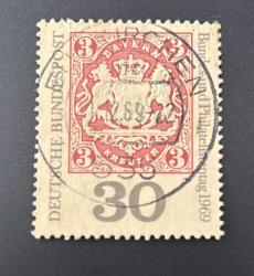 Almanya Pulu - Germany Stamp - Postadan Geçmiş Pul Filateli -  Damgalı - Federal ve Filatelistler günü 1969 Temalı Pul , 30 PARA - YABANCI PULLAR, NOSTALJİK DOĞUM GÜNÜ HEDİYESİ