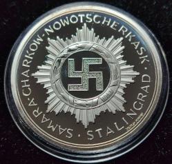 NAZİ ALMANYASI HİTLER GÜMÜŞ KAPLAMA PROF BASKI PROPAGANDA MADALYONU