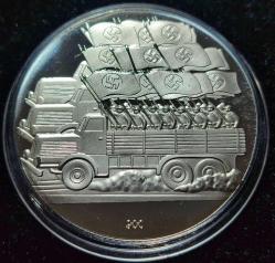 1938 NAZİ ALMANYASI HİTLER GÜMÜŞ KAPLAMA PROF BASKI PROPAGANDA MADALYONU