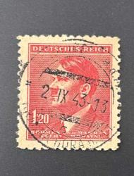 Almanya Pulu - Germany Stamp - Postadan Geçmiş Pul Filateli - 1943 Damgalı - Adolf Hitler Temalı Pul, 1.20 PARA - YABANCI PULLAR-NOSTALJİK DOĞUM GÜNÜ HEDİYESİ