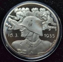 1935 NAZİ ALMANYASI HİTLER GÜMÜŞ KAPLAMA PROF BASKI PROPAGANDA MADALYONU