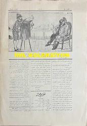 Osmanlıca Karagöz Mizah Dergisi-Gazetesi, Orijinal Dönem Basım, (Ottoman Magazine-Newspaper-Journal Illustré Kara-Gueuz) - 25 Mart 1914 - Sayı: 604 - Hicri: 27 Rebiülahir 1332 - Rumi: 12 Mart 1330 - Karikatürist Ali Fuat Bey'in Çalışması: 