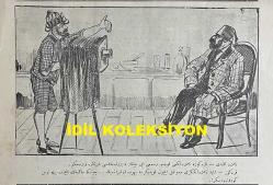 Osmanlıca Karagöz Mizah Dergisi-Gazetesi, Orijinal Dönem Basım, (Ottoman Magazine-Newspaper-Journal Illustré Kara-Gueuz) - 25 Mart 1914 - Sayı: 604 - Hicri: 27 Rebiülahir 1332 - Rumi: 12 Mart 1330 - Karikatürist Ali Fuat Bey'in Çalışması: 