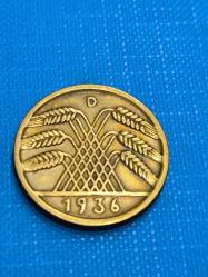 Almanya 1936 10 Pfenig Nazi Dönemi