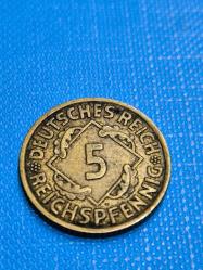 Almanya 1935 5 Pfenig Nazi Dönemi