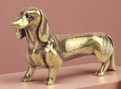 Pirinç Dachshund (Sosis Köpek) Figürü – Mini Dekoratif Biblo