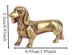Pirinç Dachshund (Sosis Köpek) Figürü – Mini Dekoratif Biblo
