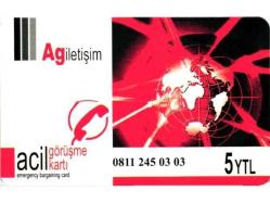 K = UZAK ARAMA KARTI ( AG  İLETİŞİM - 5  YTL ) TEMİZ ve NADİR