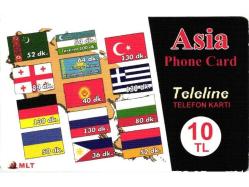K = UZAK ARAMA KARTI ( ASİA ) 10  TL - TEMİZ ve NADİR
