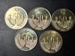 2024 YILINA AİT 50 KURUŞ 5 Lİ SET ÇİL TCM 5953