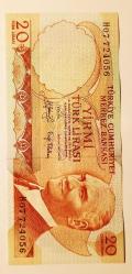 6.EMİSYON 20 LİRA SERİ: H07 724056 ÇİL