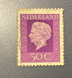 Hollanda Pulu - Nederland Stamp - Postadan Geçmiş Pul Filateli -  1977 DAMGALI - KRALİÇE JULIANA TEMALI PUL , 50 PARA - YABANCI PULLAR-NOSTALJİK DOĞUM GÜNÜ HEDİYESİ