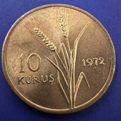 FAO 10 Kuruş 1972. Saban Kılıçtan Üstündür.
