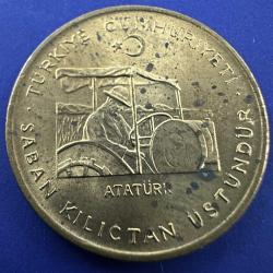 FAO 10 Kuruş 1972. Saban Kılıçtan Üstündür.