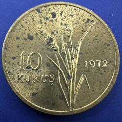 FAO 10 Kuruş 1972. Saban Kılıçtan Üstündür.
