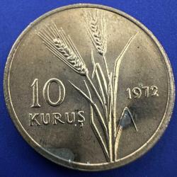 FAO 10 Kuruş 1972. Saban Kılıçtan Üstündür.