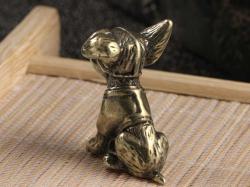 Pirinç Köpek Figürü – Mini Dekoratif Biblo