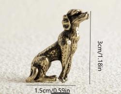 Pirinç Kaniş Köpek Figürü – Mini Dekoratif Biblo
