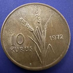 10 Kuruş 1972. Tedavül.