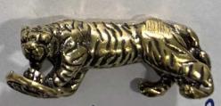 Mini Pirinç Kaplan Figürü – Dekoratif Koleksiyonluk Biblo