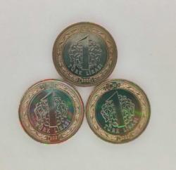 1 tl hatıra paralar lotu Çanakkale Köprüsü Ayasofya cami Gazilik