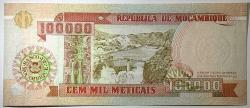 1993 Mozambik 100.000 Meticais Çil Kondisyonda Koleksiyonluk Yabancı Kağıt Para