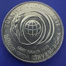 50 Bin Lira 1996. Hatıra/Tedavül. Dünya Gıda Zirvesi, Roma. Çil.