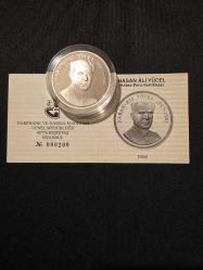 1998 HASAN ALİ YÜCEL HATIRA PARASI GÜMÜŞ SERTİFİKALI