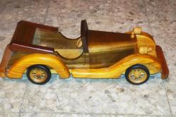 20006-NOSTALJİK EL YAPIMI AHŞAP ARABA