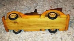20006-NOSTALJİK EL YAPIMI AHŞAP ARABA