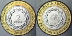 ARJANTİN 2 PESO 2016 BİMETAL.