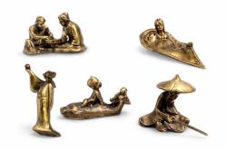 Mini Pirinç 5’li Çin Temalı Figür Seti – Bilgelik & Huzur Sembolleri