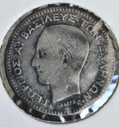 YUNANİSTAN 20 LEPTA 1874 A  George I GÜMÜŞ