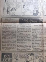 Hürriyet Pazar Gazetesi - Turkish Newspaper - 17 Ocak 1954 - Fatoş renkli karikatür - Dördüncü Kattaki Adnan çizen Maksu renkli karikatür - Güngörmüş Ailesi karikatür - karikatür sergisi - Hollywood dedikoduları - Barbara Osterman Kimdir - Can Canan Bican karikatür - aşk ve macera romanı Yasak Saadet çizen Şevki - hürriyetin haftalık aşk ve macera romanı tehlikeli aşk - Canbaba karikatür - bulmaca - İstanbul Ankara Radyosu programı - Churchill'in kızı Sarah Churchill televizyon yıldızı Fotoğrafı - Meksika'da eski Kızılderili Medeni kavimlerden olan Aztec'e dair yapılan kazılarda tarihi eserler meydana çıktı fotoğraf - antenli elbiseler - yeni model dikiş makinesi - Arktik Ve Antarktika kıtaları - Kaliforniya'da San Gabriel kasabasında yaşayan Gifford Smith antika eşyalar koleksiyonu yapmaya meraklıdır Fotoğrafı - 1878 yılında kullanılan bir yer temizleme aleti Fotoğrafı - 22 Ocak cuma saat 13.15 caz müziği programı - 19 Ocak saat 18.15 Aliye Doğançay Nezahat Bayram türküler