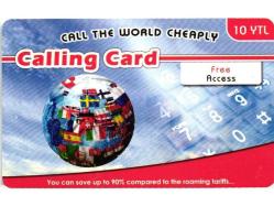 K = UZAK ARAMA KARTI ( CALLING CARD ) 10  YTL -  TEMİZ ve NADİR