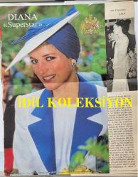 PRENSES DIANA'NIN FOTOĞRAFLI DERGİ SAYFASI (3 YAPRAK) - A MAGAZINE CLIPPING OF PRINCESS DIANA - 33 x 26 cm EBADINDA - FRANSIZCA DERGİDEN