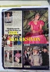 PRENSES DIANA'NIN FOTOĞRAFLI DERGİ SAYFASI (2 YAPRAK) - A MAGAZINE CLIPPING OF PRINCESS DIANA - 28 x 21 cm EBADINDA - ALMANCA DERGİDEN