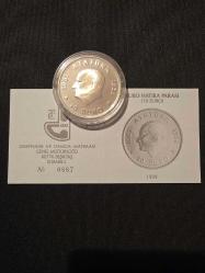 1998 YILI ATATÜRK 10 EURO DARPHANE HATIRA GÜMÜŞ SERTİFİKALI