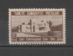 1941 İZMİR ENTERNASYONAL FUARI 17,5 KURUŞ MNH