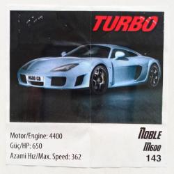 Noble M600 Turbo Araba Turbo Sakız Kağıdı No 143