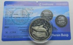 2021 MERSİN BALIĞI HATIRA OKSİDE GÜMÜŞ SERTİFİKALI