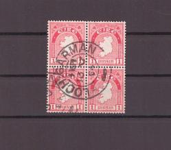1922-1923 İrlanda Yeni Günlük Pul 4'lü Blok Damgalı Pul - DP784