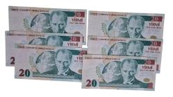 8.EMİSYON A-B-C-D-E-F 20 YTL HARF TAKIMI ÇT-ÇÇT