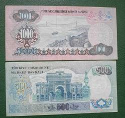 6 Emisyon 1974-1986 1000 Çil altı 500 Ççt Lira Güzel seri no Kolleksiyonluk