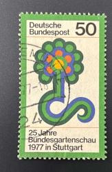 Almanya Pulu - Germany Stamp - Postadan Geçmiş Pul Filateli - 1977 DAMGALI - Federal Bahçe Fuarı 1977 Stuttgart Temalı Pul,  50 PARA - YABANCI PULLAR-NOSTALJİK DOĞUM GÜNÜ HEDİYESİ