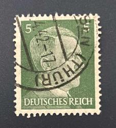 Almanya Pulu - Germany Stamp - Postadan Geçmiş Pul Filateli - 1942 DAMGALI - ADOLF HİTLER TEMALI PUL ,5 PARA - YABANCI PULLAR, NOSTALJİK DOĞUM GÜNÜ HEDİYESİ