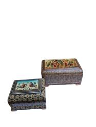 vintage Marküteri işçilkli ahşap kutluar