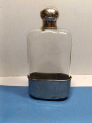 P90----AVRUPA ÜRETİMİ PİRİNÇ VE CAM ANTİKA ŞİŞE-MATARA